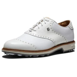 FootJoy Premiere Series Wilcox 54322 Golf Shoes 12 FootJoy Premiere Series Wilcox 54322 Golf Shoes -Golf Equipment Store FootJoy Premier Series Wilcox Shoes White Light Grey 5