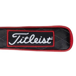 Titleist Jet Black Leather Alignment Stick Headcover -Golf Equipment Store jetblackleatheralignmentstickcoverblackred3