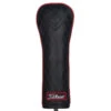 Titleist Jet Black Leather Fairway Wood Headcover -Golf Equipment Store jetblackleatherfairwaycoverblackred1