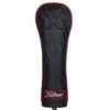 Titleist Jet Black Leather Hybrid Headcover -Golf Equipment Store jetblackleatherhybridcoverblackred1